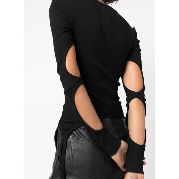 Dion Lee Cut-Out Ribbed Top in Black XS NWT - Picture 8 of 9